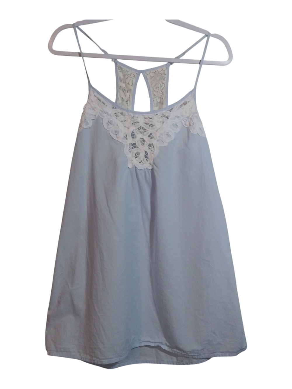 In Bloom by Jonquil Blue Lace Cotton Racerback Lightweight Sleep Dress Size S